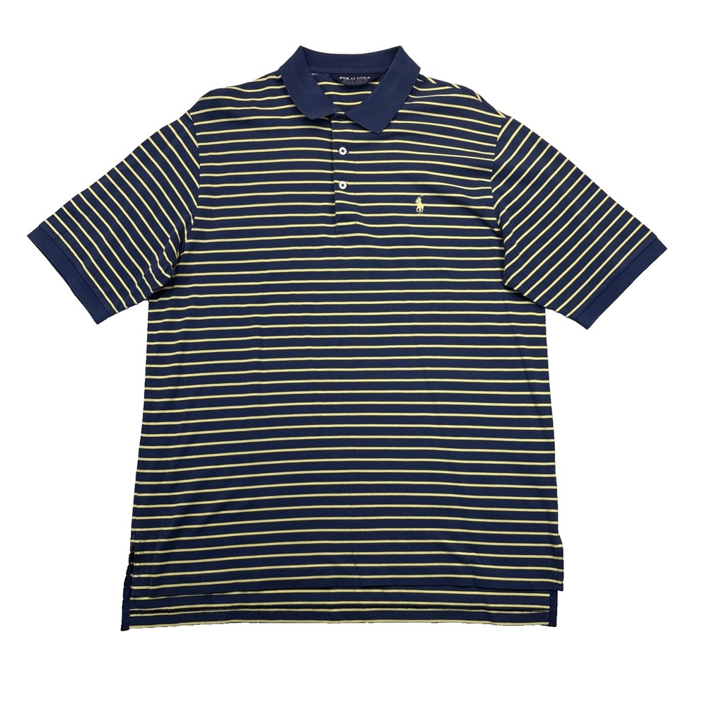 Polo Golf Ralph Lauren Mens L Striped Polo Shirt Pima Cotton Preppy